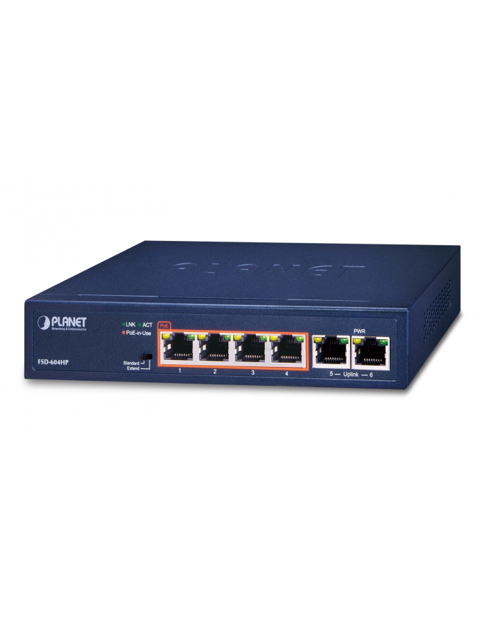 Planet FSD-604HP 4-Port 10/100TX 802.3at POE (FSD604HP) główny
