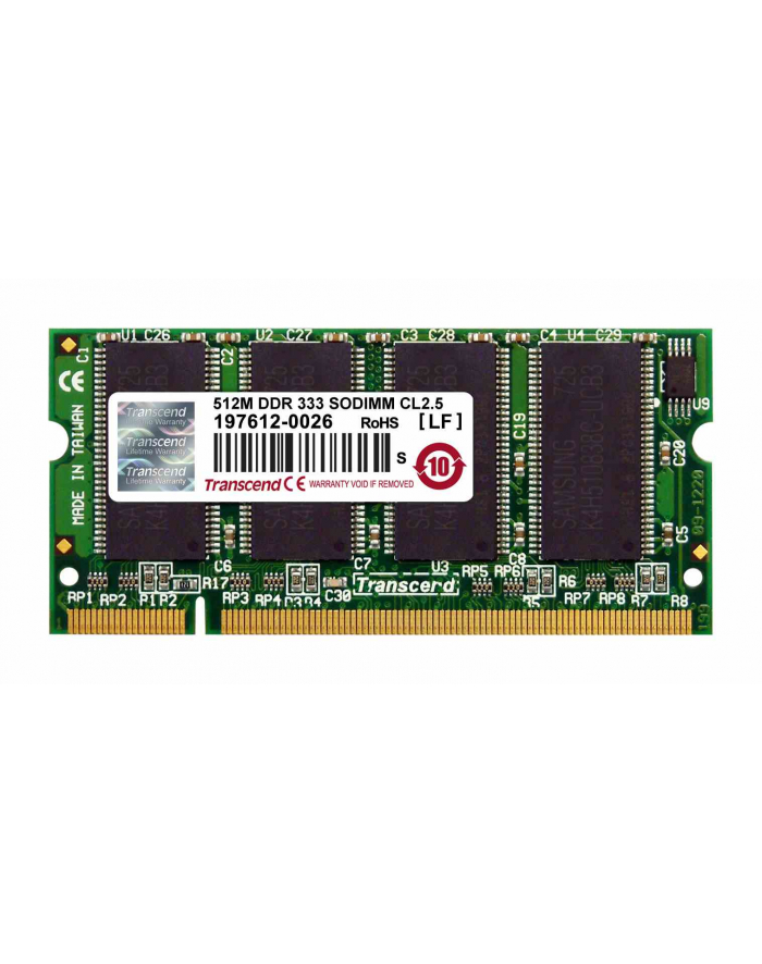 Transcend 256 MB DDR DDR333 Non-ECC Memory (TS32MSD64V3G) główny