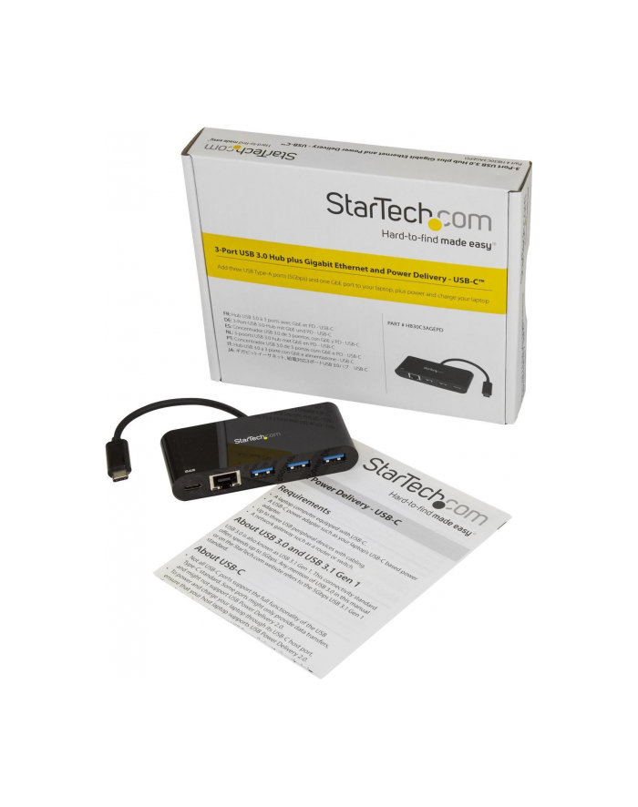 Startech Hub USB-C-3x USB + RJ45 (HB30C3AGEPD) główny