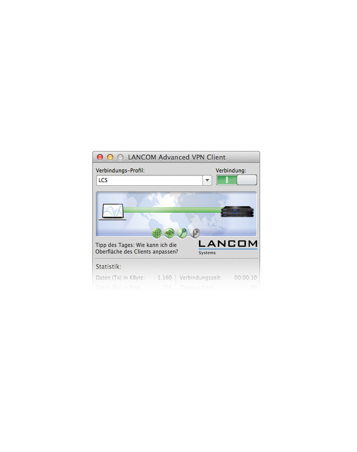 Lancom Systems Lizenz / VPN-Client / 10 Nutzer / f+-r Mac OS 10.5 Leopard (Intel) u. M (61607) główny