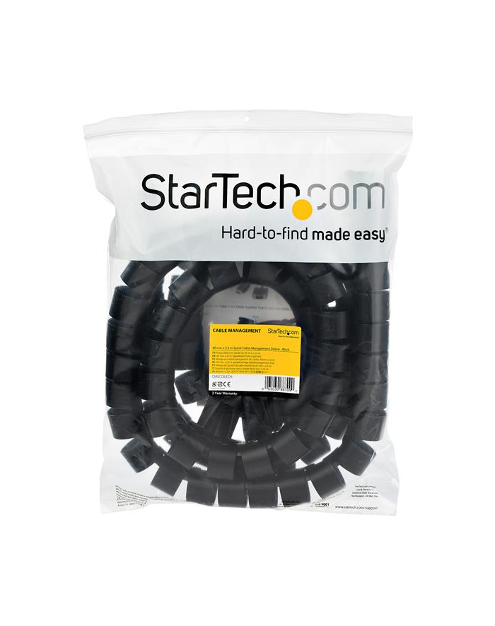 Startech.Com 2.5M/8.2' Cable Management Sleeve Spiral 45Mm/1.8&Quot; Diameter Cable Sleeving Kit główny