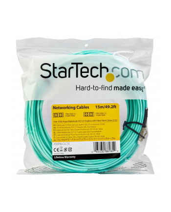 Startech.COM 15M OM3 LC TO LC MULTIMODE DUPLEX FIBER OPTIC PATCH CABLE - PATCH CABLE - 15 M - AQUA (A50FBLCLC15)