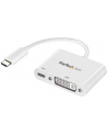 Startech USB-C DVI 0.1m Biały (CDP2DVIUCPW) - nr 3