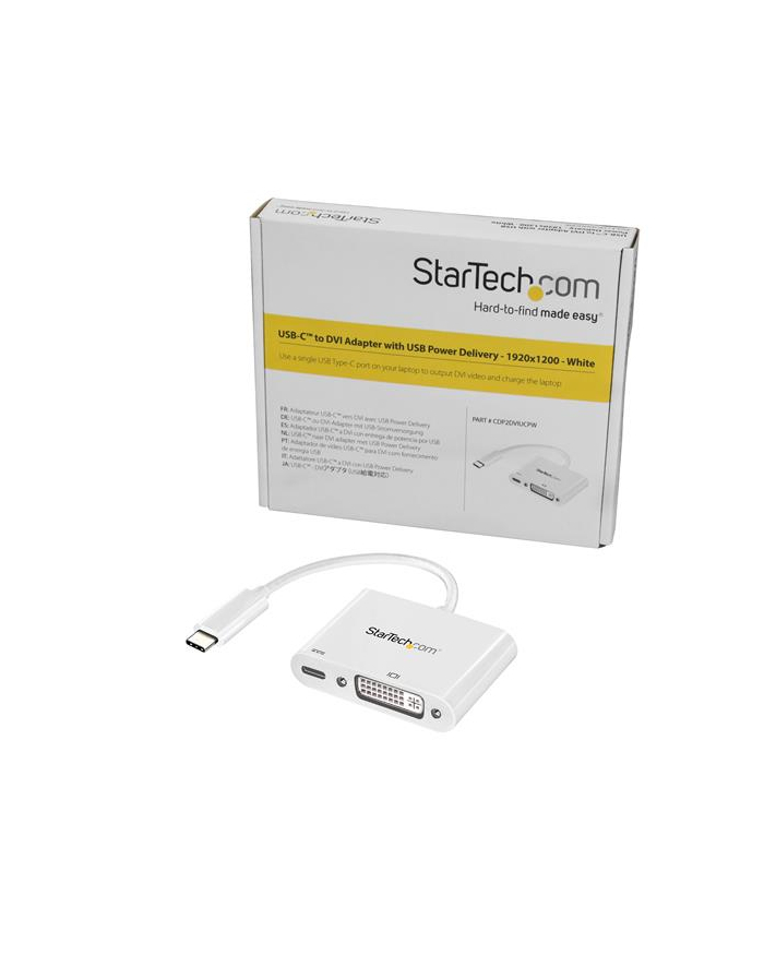 Startech USB-C DVI 0.1m Biały (CDP2DVIUCPW) główny