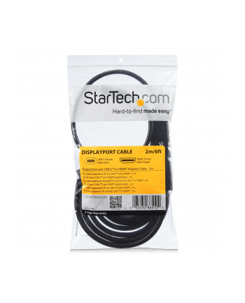 Startech Startech.COM USB-C to HDMI Adapter Cable - 2m (6 ft.) - 4K at 30 Hz - CDP2HDMM2MB (CDP2HDMM2MB)
