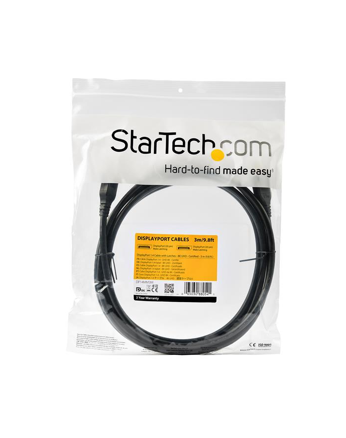 Startech.com 3m 9.8ft DisplayPort 1.4 Cable - VESA Certified - 8K DP Cable - DisplayPort cable - 3 m (DP14MM3M) główny