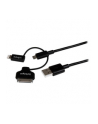 Startech Kabel USB Apple 30 - pin Dock/Lightning/microUSB 1m czarny - (LTADUB1MB) - nr 1