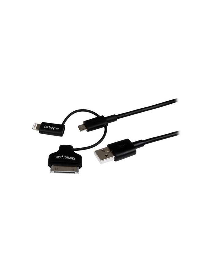 Startech Kabel USB Apple 30 - pin Dock/Lightning/microUSB 1m czarny - (LTADUB1MB) główny