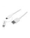 Startech Kabel USB A - Lightning - Micro B 1m (LTUB1MWH) - nr 1