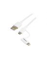 Startech Kabel USB A - Lightning - Micro B 1m (LTUB1MWH) - nr 2