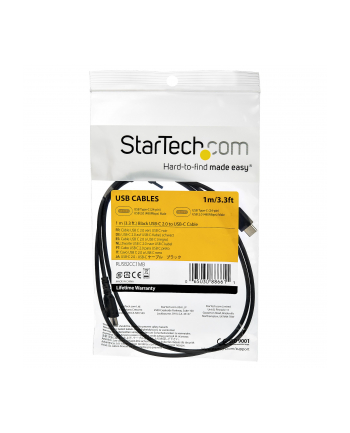 Startech.COM  1 M / 3.3FT. USB 2.0 TO USB C CABLE - BLACK - ARAMID FIBER - USB-C CABLE - 1 M  (RUSB2AC1MB)