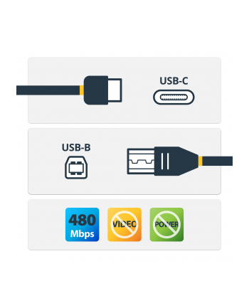 Startech USB-C-USB B 0,5m (USB2CB50CM) nr 1