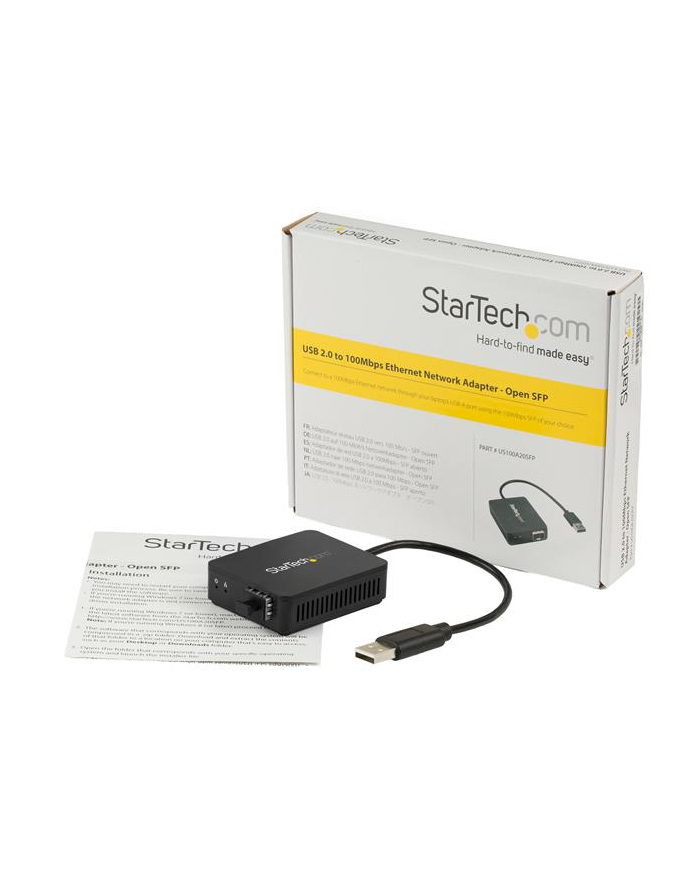 Startech.com USB 2.0 to Fiber Optic Converter - Open SFP - netværksadapter (US100A20SFP) główny