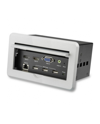 Startech.COM  CONFERENCE TABLE CONNECTIVITY BOX FOR A/V - HDMI / VGA / DISPLAYPORT INPUTS - HDMI OUTPUT - 4K - MOUNTING PLATE (BOX4HDECP2)