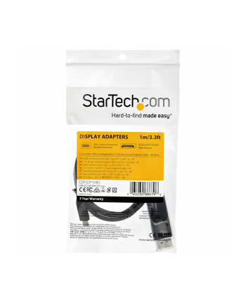 Startech.COM  3.3 FT. (1 M) USB-C TO DISPLAYPORT 1.2 CABLE - BI-DIRECTIONAL - USB / DISPLAYPORT CABLE - 1 M CDP2DP1MBD