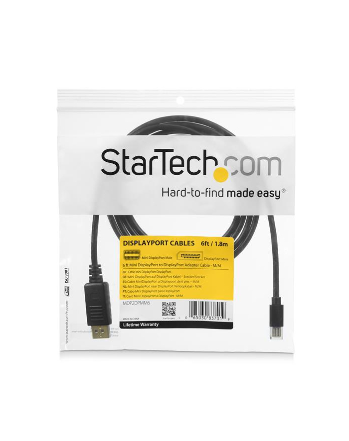 Startech.com 1.8m DisplayPort Adapter Cable (MDP2DPMM6) główny