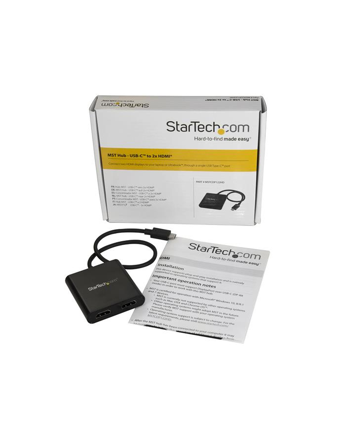 Startech Kabel USB C/2x HDMI (MSTCDP122HD) główny