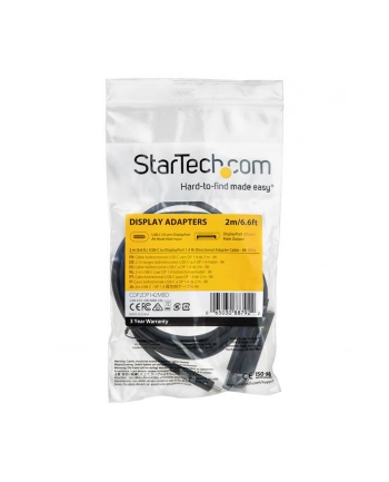 Startech.COM Startech.COM 6.6 FT. (2 M) USB C TO DISPLAYPORT 1.4 CABLE - BIDIRECTIONAL - USB / DISPLAYPORT CABLE - 2 M CDP2DP142MBD (CDP2DP142MBD)