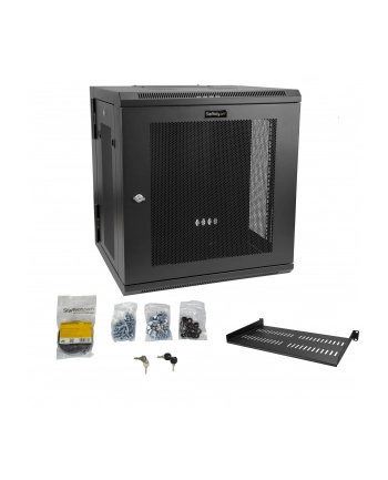 Startech.COM 12U WALL-MOUNT SERVER RACK CABINET - 24 IN. DEEP - HINGED - STATIVINDELUKKEKABINET - 12U (RK1224WALHM)