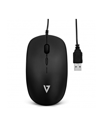 V7 MU200-1E - Low Profile - mouse - USB - black - Myszy - Optyczny - 4 - Czarny (MU2001E) (MU2001E)