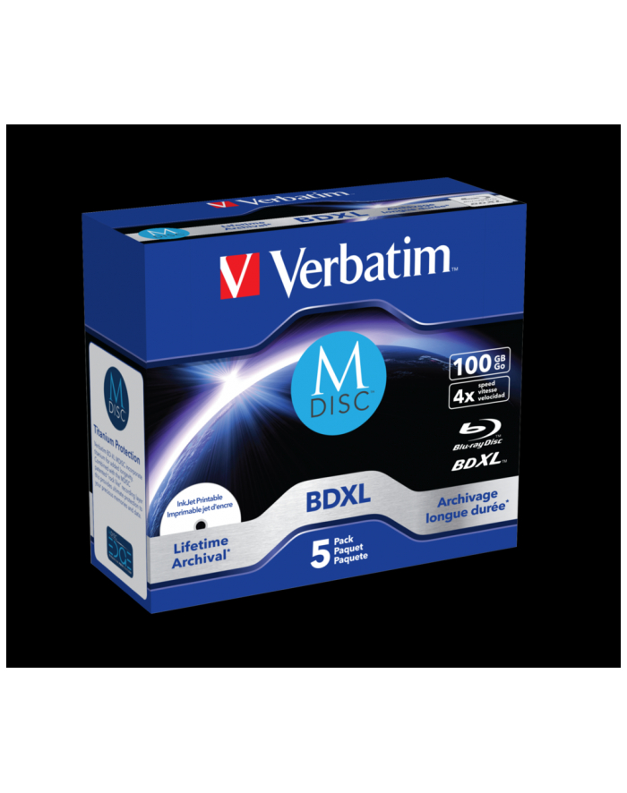 Verbatim 1x5 M-Disc BD-R Blu-Ray 100GB 4x Speed inkjet print (43834) główny