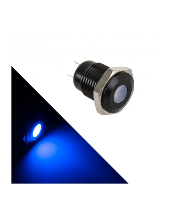 Lamptron Black Polycarbonate Vandal Resistant Illuminated niebieska kropka (LAMPSW2001H)