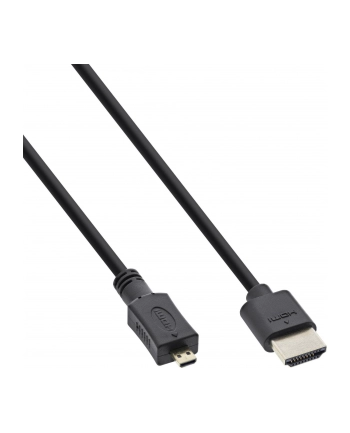 InLine 4K - UltraHD - Kabel Micro Superslim HDMI A na D czarny - 0.5m