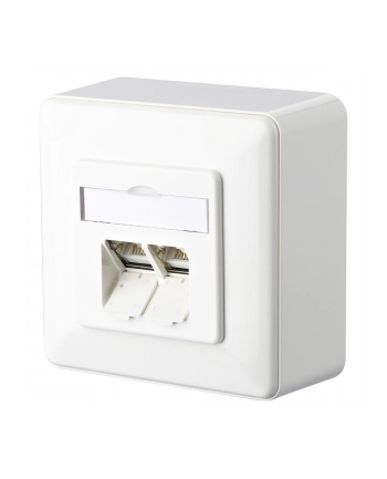 Metz Connect Gniazdo Sieciowe Rodzaj Montażu: Podtynkowy, Wkład Z Płytką Centralną I Ramką, 130C381002-I 130C381002-I, Cat 6A, 2 Porty, Czysty Biały