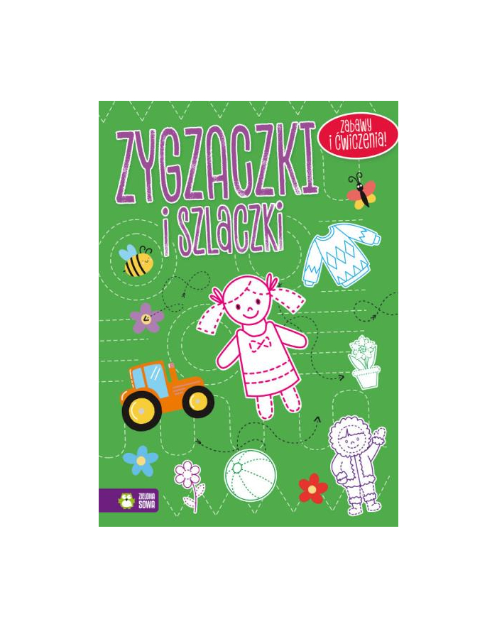 zielona sowa Książka Zygzaczki i szlaczki (zielone) główny