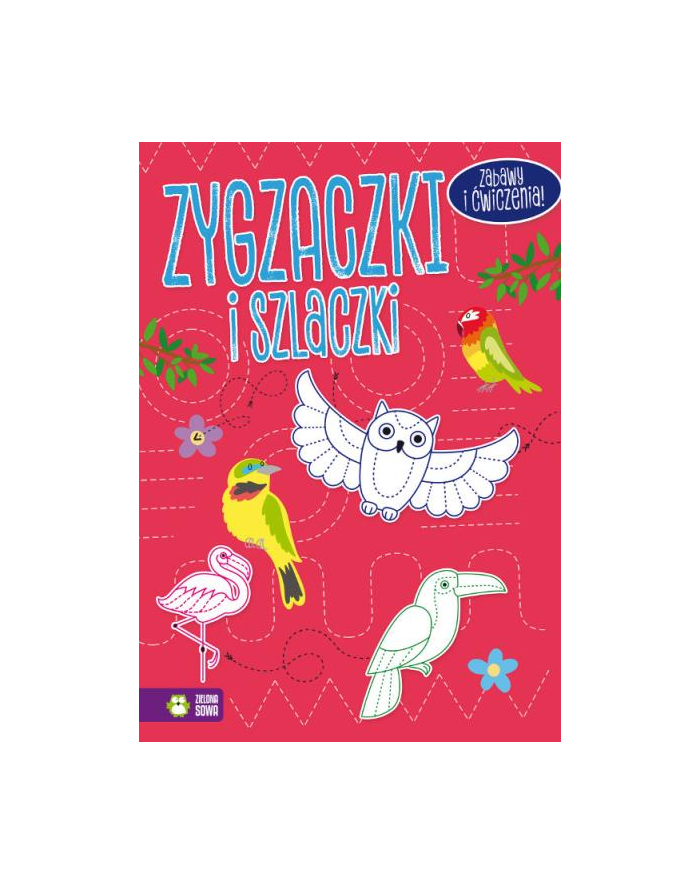 zielona sowa Książka Zygzaczki i szlaczki (różowe) główny