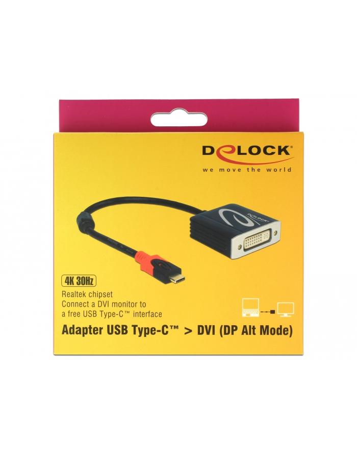 Kabel Delock DVI USB-C 0.2 Czarny (61213) główny