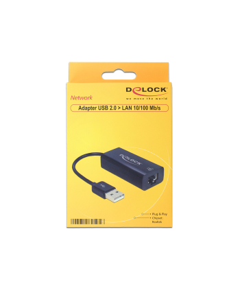 Delock USB - RJ-45 Czarny (62595)