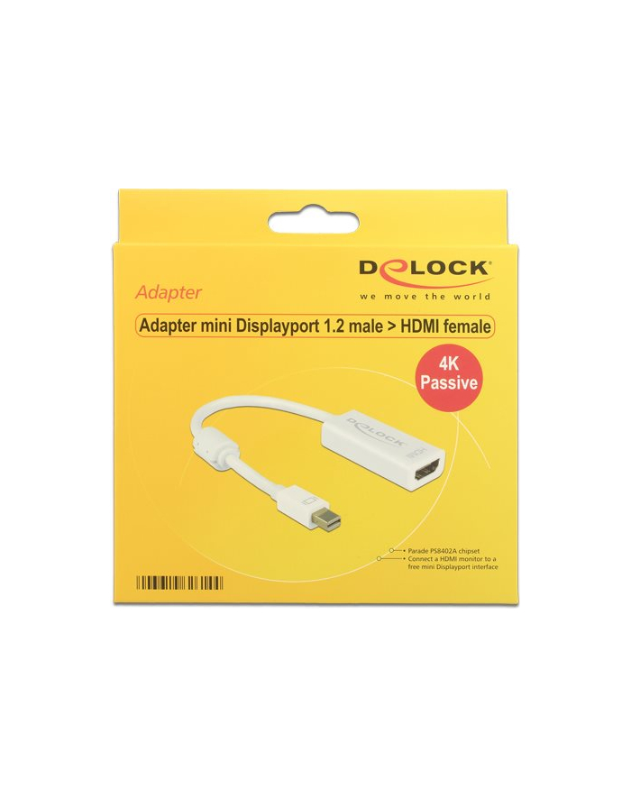 Delock Adapter mini DisplayPort 1.2 na HDMI Biały (62614) główny