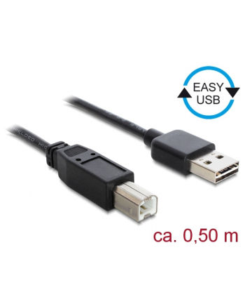 Delock USB A-USB B M/M Czarny 0,5m (83684)