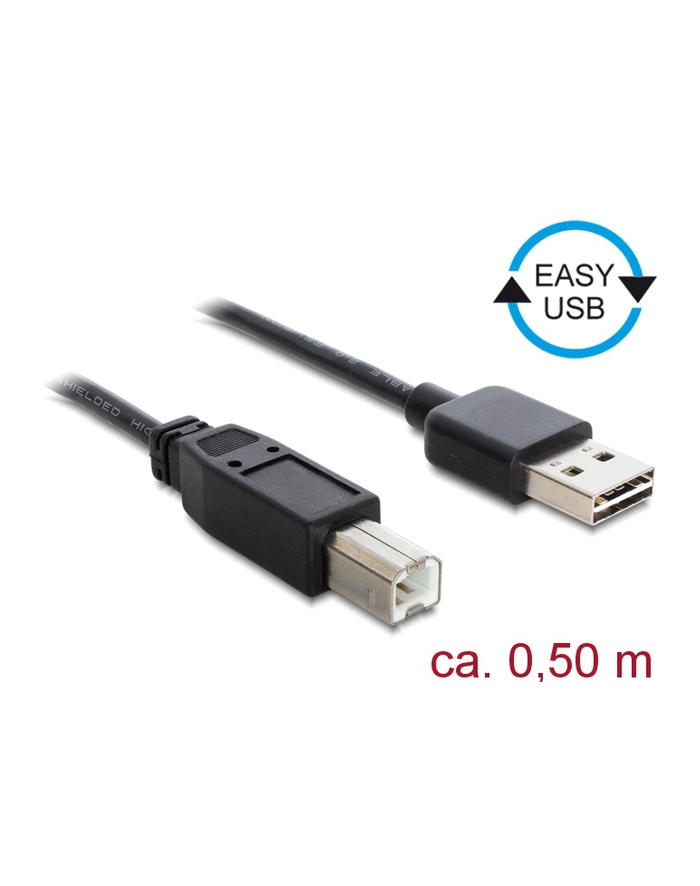 Delock USB A-USB B M/M Czarny 0,5m (83684) główny