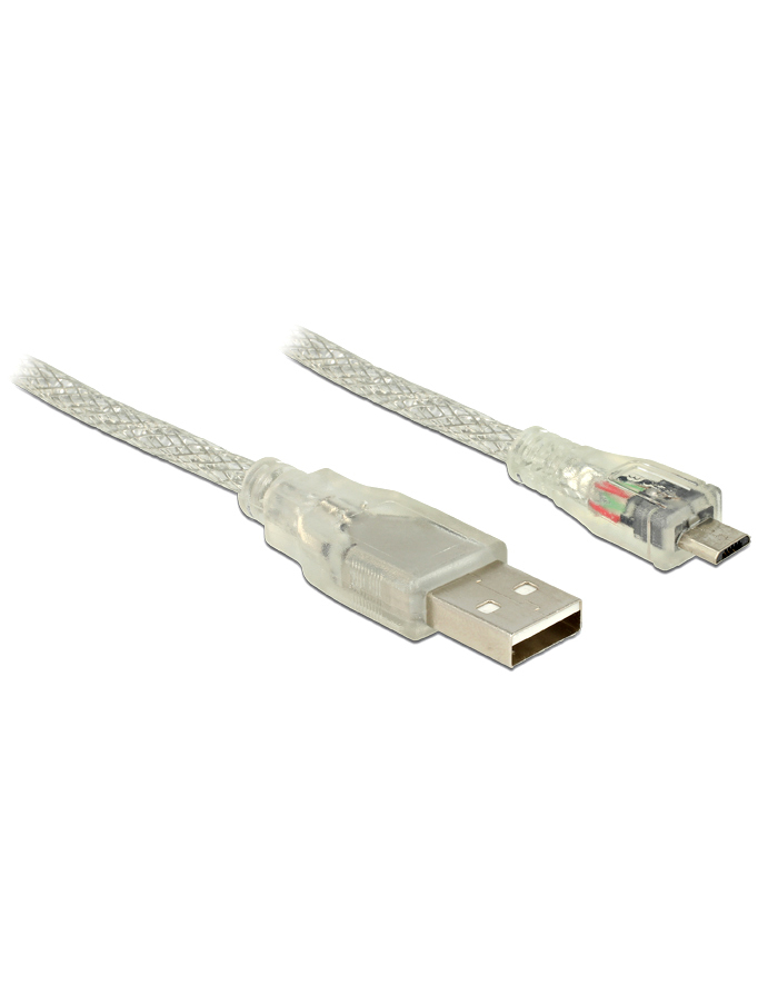 Delock Kabel USB A- Micro-B St/St 1.50m transparent (83899) główny