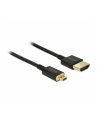 DELOCK KABEL HDMI(M)->HDMI MICRO(M) 1.5M 4K 60HZ 3D CZARNY SLIM PREMIUM DELOCK  (84782) - nr 1