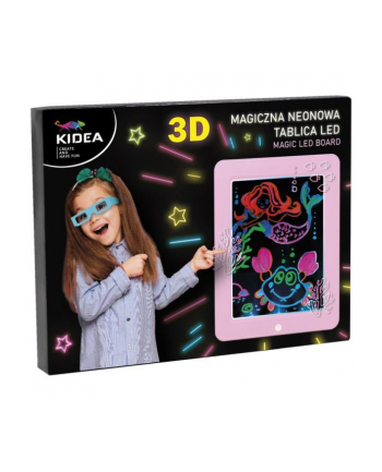 derform Magiczna neonowa tablica 3D LED różowa Kidea