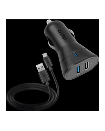 SBS 2.1A 2xUSB UFC kabel USB-C 1M