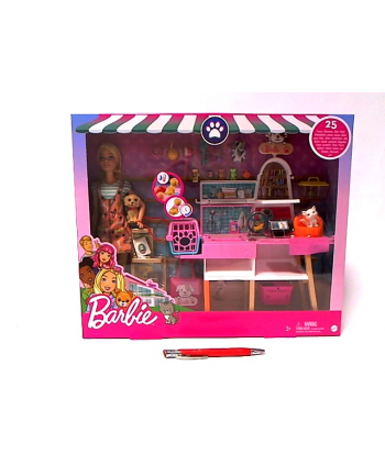 Barbie Sklepik-salon dla zwierzaków Zestaw + lalka GRG90 p3 MATTEL