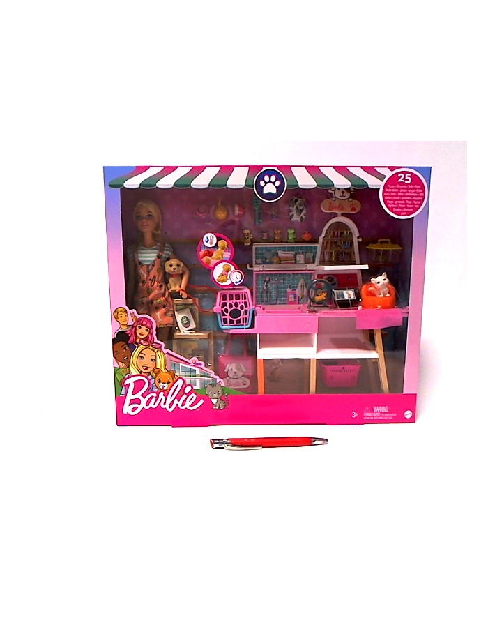 Barbie Sklepik-salon dla zwierzaków Zestaw + lalka GRG90 p3 MATTEL główny
