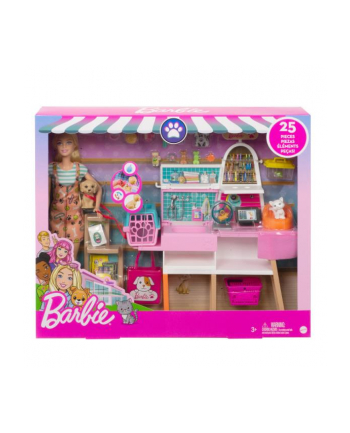 Barbie Sklepik-salon dla zwierzaków Zestaw + lalka GRG90 p3 MATTEL