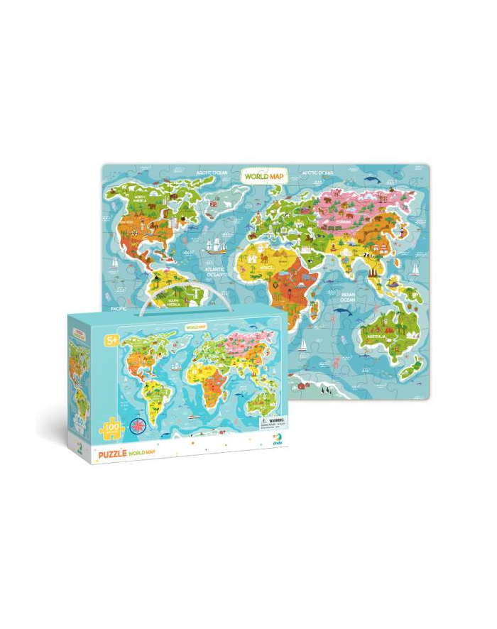 Puzzle 100el Mapa świata 300123 DODO główny