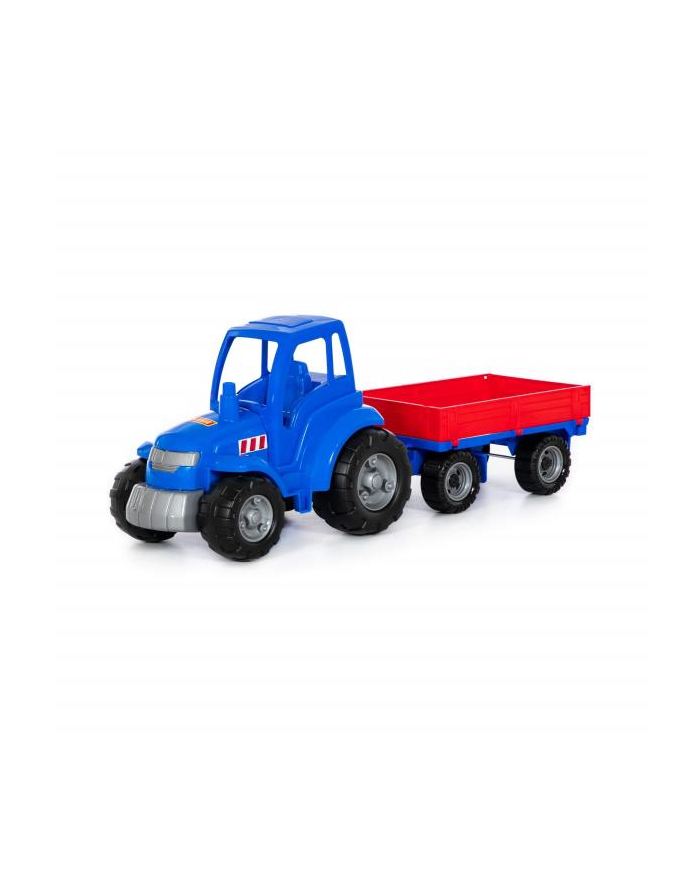 Polesie 84743 Traktor niebieski  '';Mistrz''; z przyczepą w siatce główny