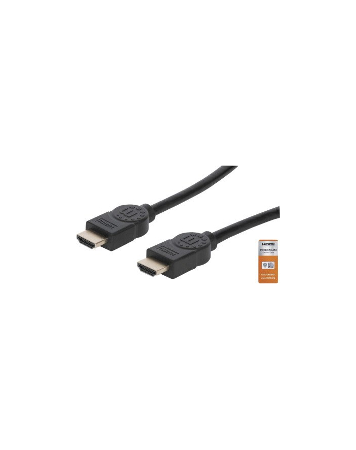 Manhattan Kabel Manhattan MANHATTAN Kabel HDMI Premium High Speed + Ethernet, 1m, černý (354837) główny