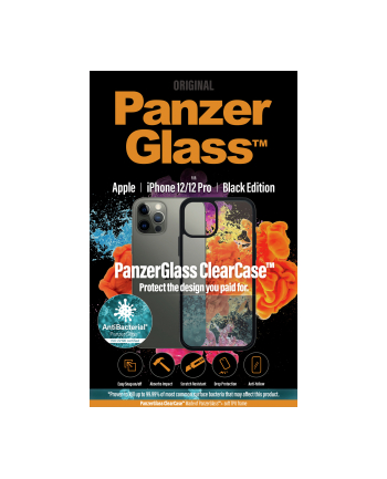 PanzerGlass etui ClearCase Antibacterial do Apple iPhone 6,1″ Black Edition (0252)