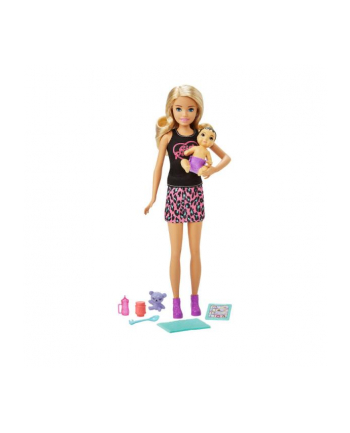 Barbie Opiekunka Lalka + bobas + akcesoria GRP13 GRP10 MATTEL