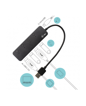 i-tec Hub USB USB 3.0 Metal HUB 4 Port On/Off