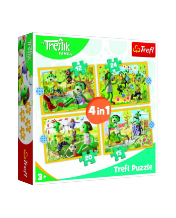 Puzzle 4w1 Wspólne zabawy Treflików. Rodzina Treflików 34358 Trefl