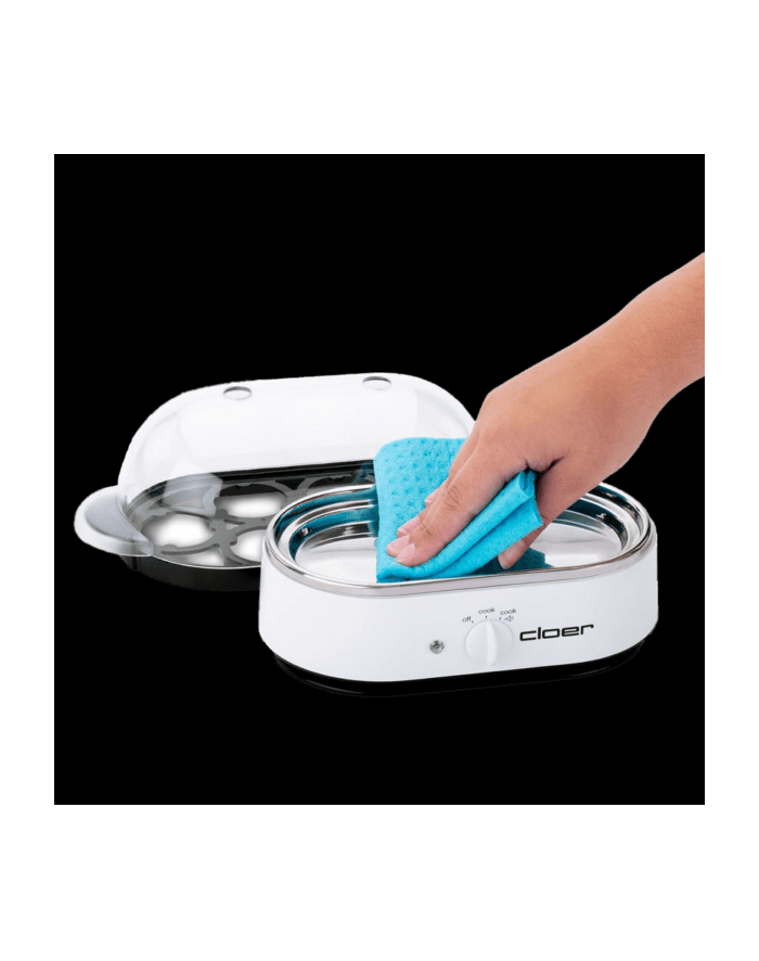 Cloer egg cooker 6081 (white, with stainless steel heating plate for 6 eggs) główny